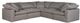 Moe’s Home Collection Clay Classic 5-Piece Light Grey L-Shaped Modular Sectional-0