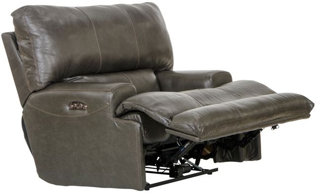 Catnapper® Wembley Steel Leather Power Lay Flat Recliner with Power Adjustable Headrest and Lumbar Support-1