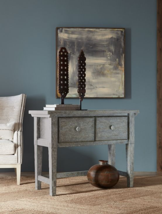 Hooker® Furniture Commerce and Market Stonewashed Blue Console Table-1