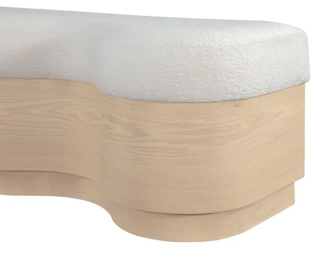 Meridian Furniture Savoy Cream/Natural Upholstered Bench-3