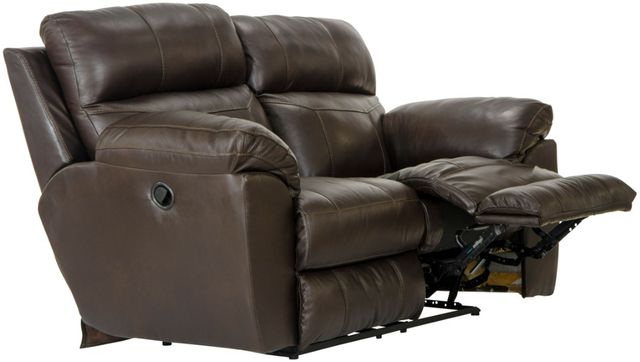 Catnapper® Costa Chocolate Leather Lay Flat Reclining Loveseat-1