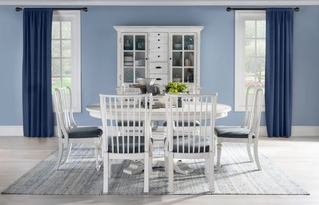 Legacy Classic Cottage Park Aged White Round Dining Table-2