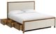 Whittier Wood® Furniture Bailey Nutmeg King Upholstered Storage Panel Bed-3