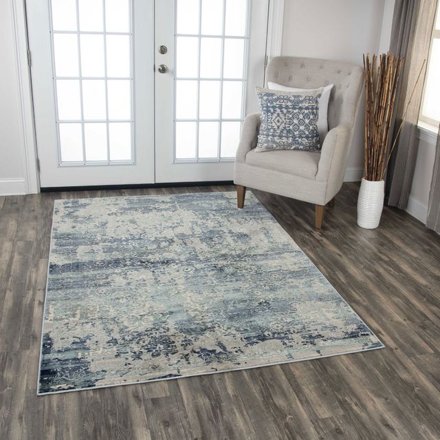 Rizzy Home Chelsea Gray/Teal 7'10" x 9'10" Rug-2