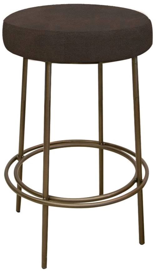 International Furniture Direct Frida Brown/Gold Bar Stool-0