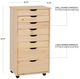 Linon Rudy Unfinished Brown Rolling Storage Cart-2