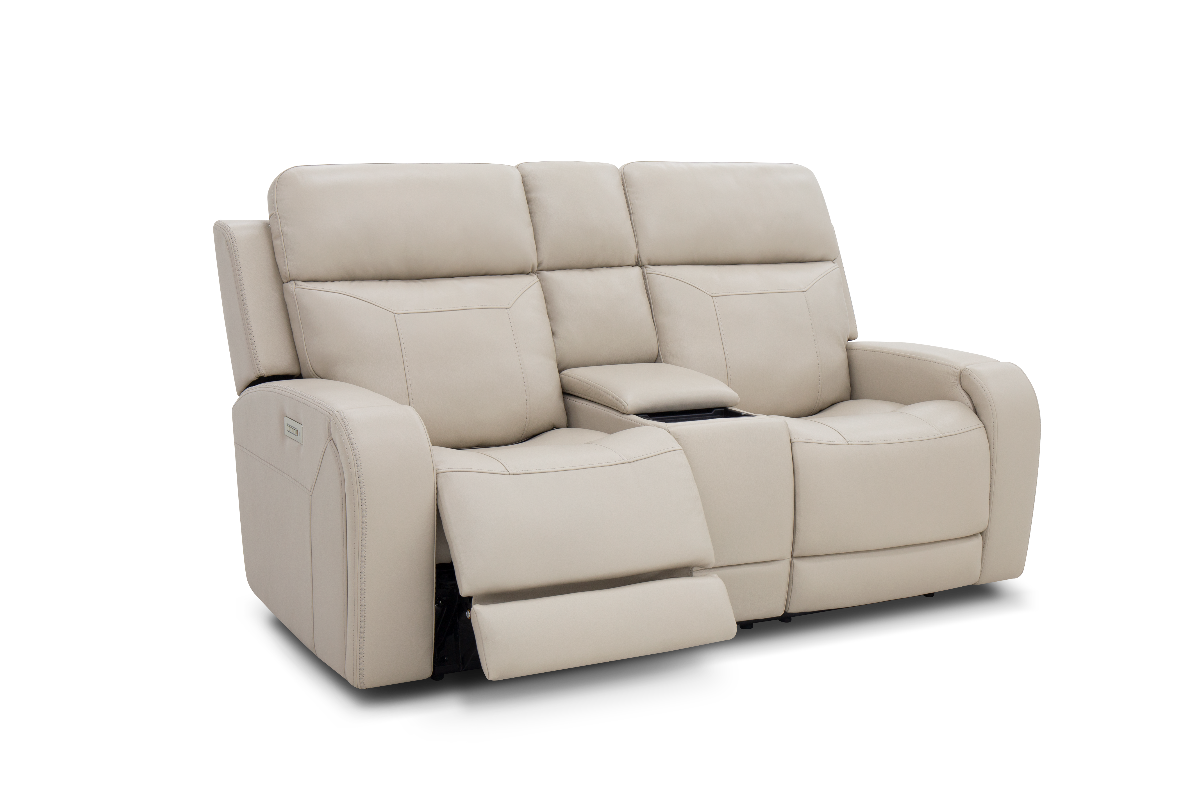 レオン Moto Motion 828 Bone Leather Media Power Reclining Console