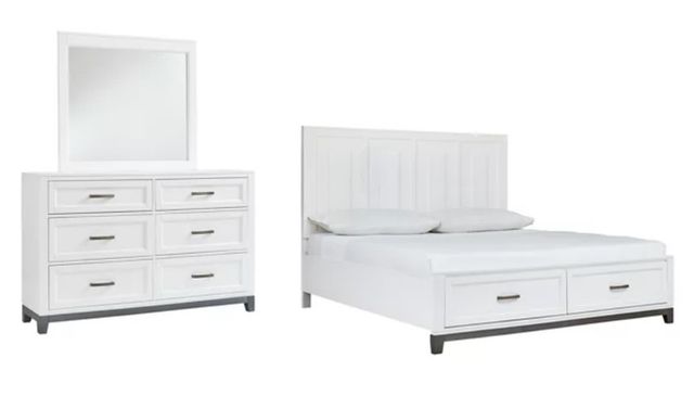 Benchcraft® Brynburg 3-Piece White Queen Storage Panel Bed Set-0