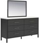 Signature Design by Ashley® Cadmori 3-Piece Black/White Queen Upholstered Panel Bedroom Set-2
