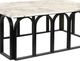 Harp & Finial® Maro Marble Top Matte Black Coffee Table-1