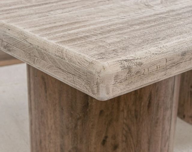 International Furniture Direct Sahara Cream Top Rectangular Cocktail Table with Caramel Brown Base-2