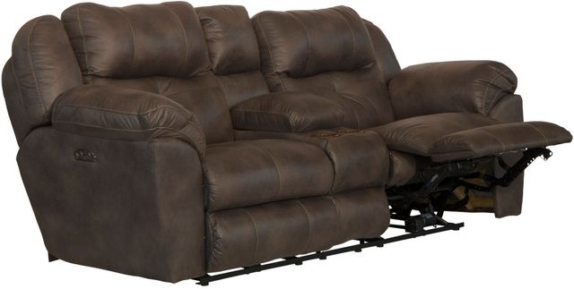Catnapper® Ferrington Dusk Power Reclining Console Lay Flat Loveseat with Power Headrest and Lumbar -1