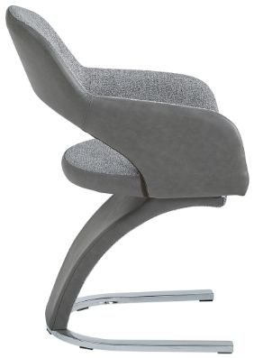 Mazin Furniture London Chrome/Gray Side Chair-2