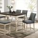 Furniture of America® Plymouth Dark Gray Counter Height Table with Ivory Base -2