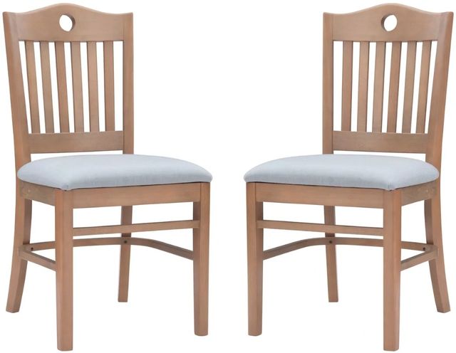Linon Bianca 2-Piece Gray/Natural Upholstered Dining Chair-0