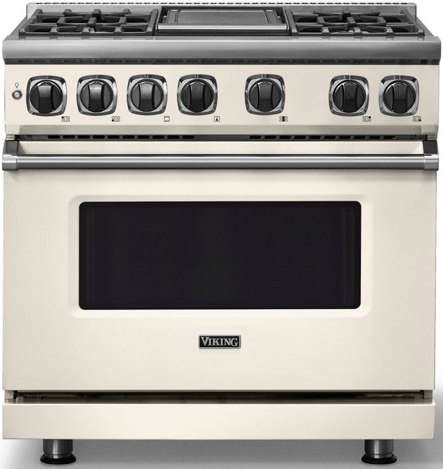 Viking® 7 Series 36" Pure White Pro Style Dual Fuel Range with Griddle-0