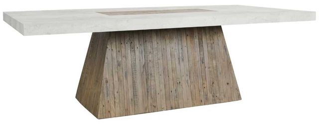 Classic Home Grange Antique White 94" Dining Table with Natural Base-0