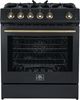 FORNO® Leonardo Espresso 30" Black Pro Style Gas Range-0