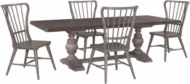 Liberty Furniture River Place 5-Piece Riverstone Gray/Tobacco Dining Set-0