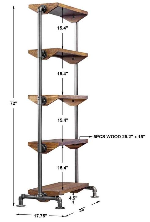 Uttermost® Rhordyn Aged Gunmetal/Light Walnut Etagere-2
