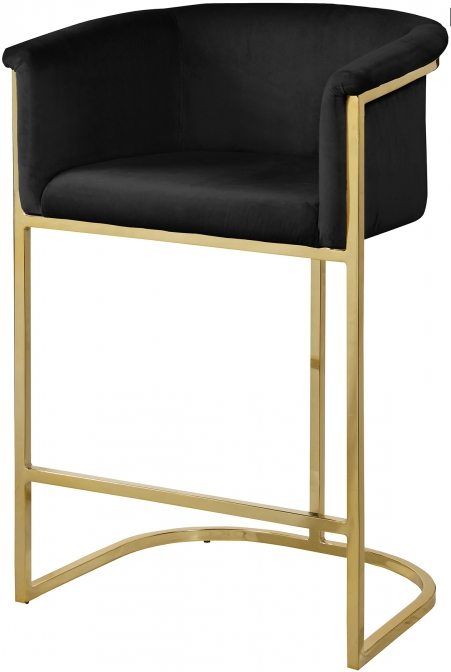 Meridian Furniture Donatella Black Velvet Counter Stool-0