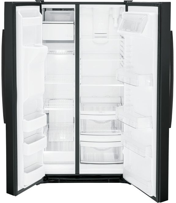 GE® 36" 25.3 Cu. Ft. Black Side-by-Side Refrigerator-1