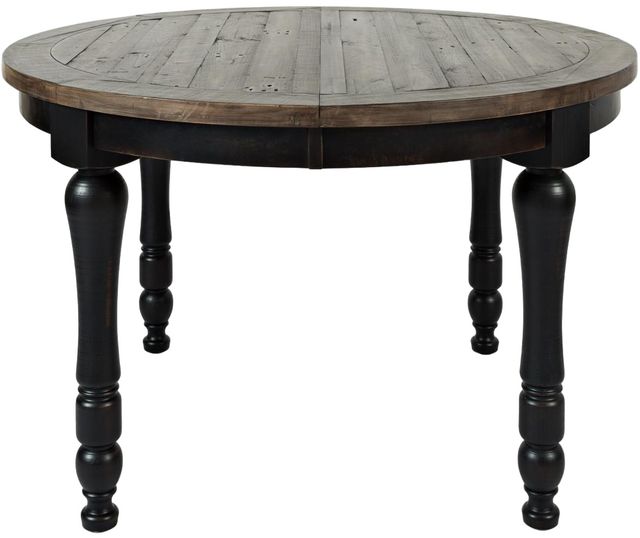 Jofran Inc. Madison County Brown Round to Oval Dining Table with Vintage Black Base-3