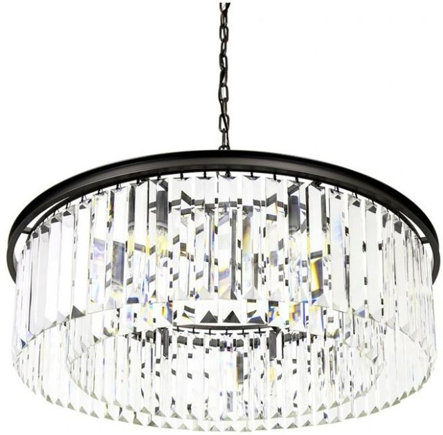 YHD White Wing Satin Black 8-Light Chandelier-0