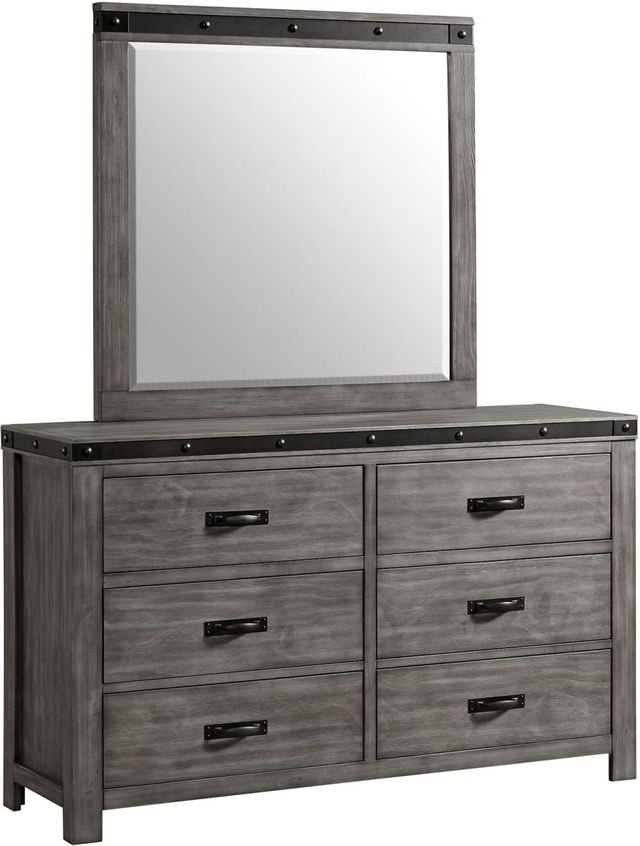 Elements International Wade Grey Youth Dresser and Mirror Set-0