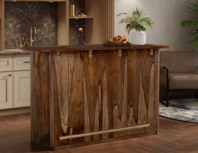 International Furniture Direct Balam Stained Brown Bar-1