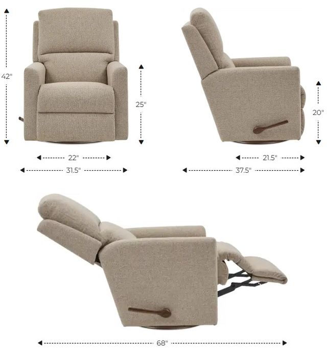 La-Z-Boy® Wynne Dove Manual Swivel Glider Recliner-1