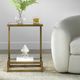 Uttermost® Musing Glass Top Accent Table with Brushed Brass Frame-1
