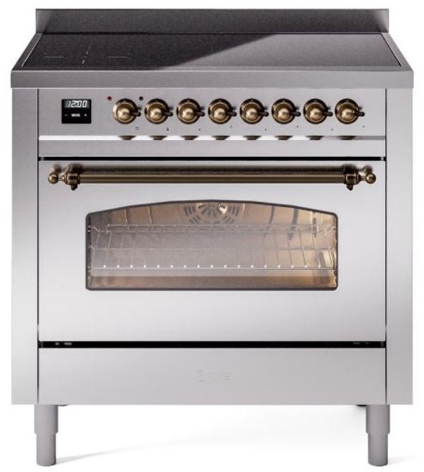 Ilve® Nostalgie II Series 36" Stainless Steel Pro Style Induction Range-0