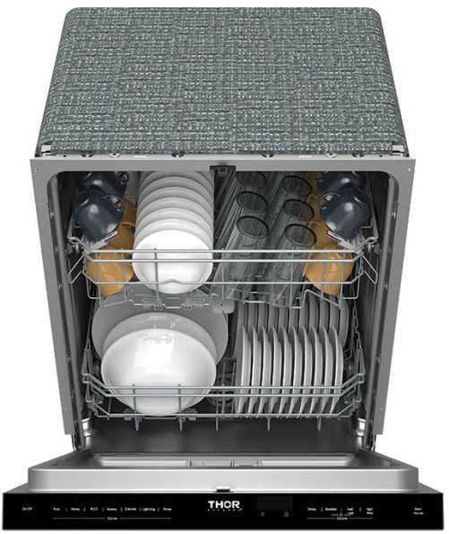 Thor Kitchen® 24" Black Built-In Top Control Dishwasher with Pocket Handle-3