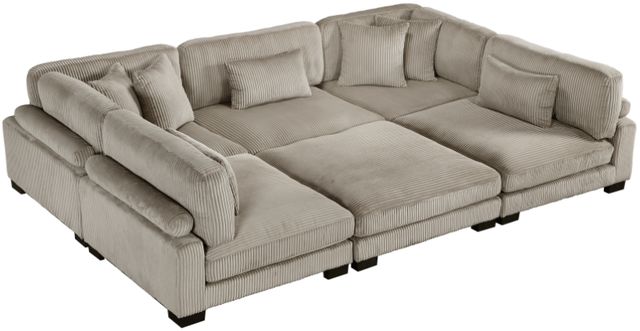 Homelegance® Traverse 6-Piece Taupe 135" Modular Sectional with Ottoman-4
