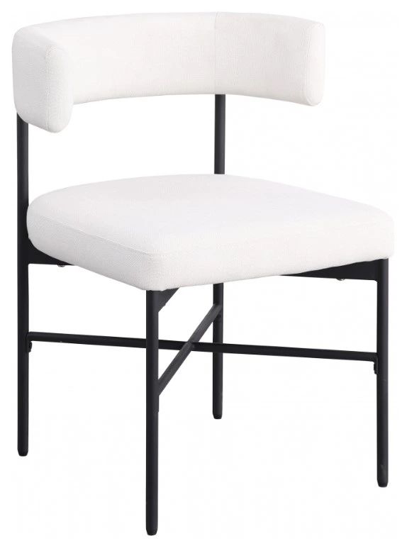Meridian Furniture Rivage Cream/Matte Black Upholstered Dining Side Chair-0