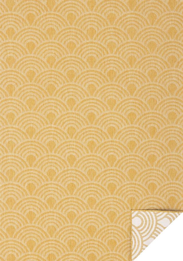 Kalora Interiors Bristol Taupe/Yellow 5'x8' Indoor/Outdoor Area Rug-0