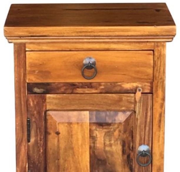 Jaipur Furniture Ganga Brown Left Handle Bedside Table-2