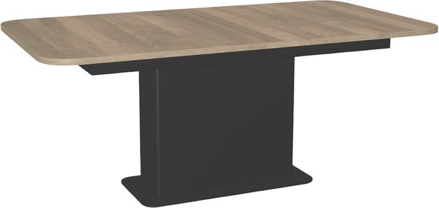 Amisco Customizable Lucarelli 96" Rectangular Extendable Table with 1" Birch Veneer, Radius Corners and 1 Leaf-0