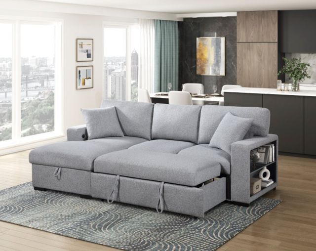Homelegance® Pompano Gray Left-Arm Facing Sectional and Chaise-1
