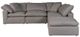 Moe's Home Collection Clay Dream 5-Piece Light Grey L-Shaped Modular Sectional and Ottoman-2