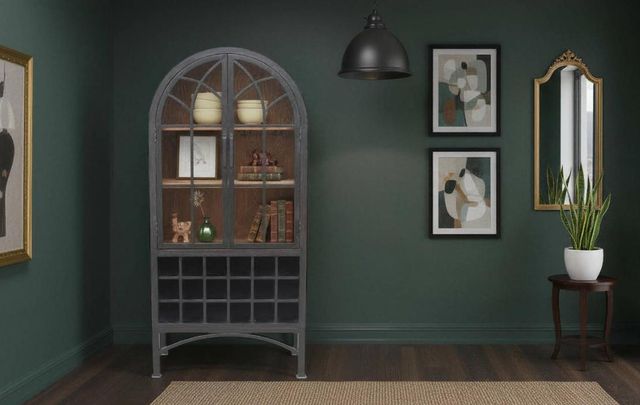 Nest Home Collections Victoria Matte Black Wine Cabinet-1