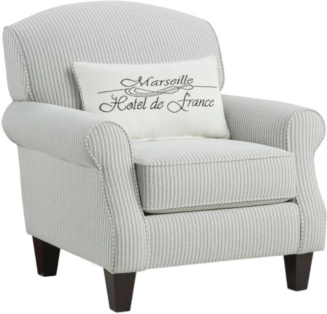 Fusion Furniture Dizzy Ticking Stripe Ebony Accent Chair-0