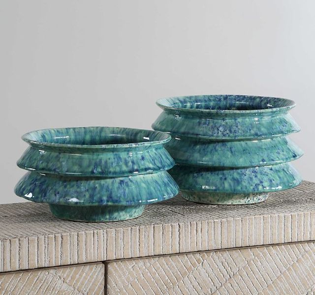 Uttermost® ZigZag 2-Piece Blue/Green Bowl Set-1