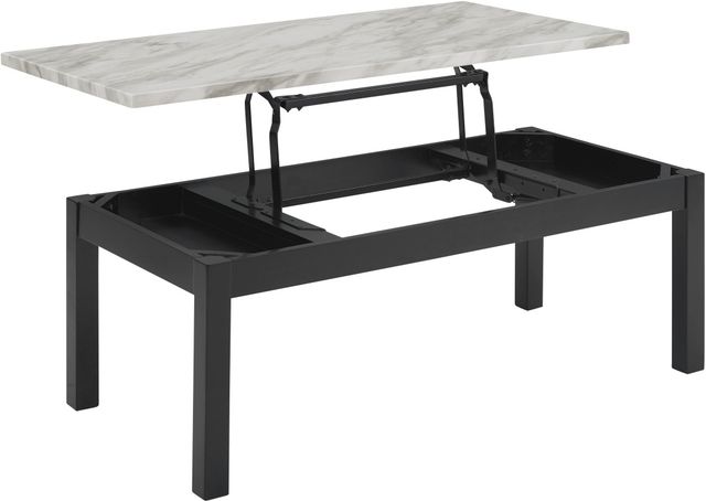 New Classic® Home Furnishings Celeste 3-Piece Black Living Room Table Set with Marble Top-3