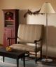 Cal® Lighting & Accessories Soho Beige/Rust Floor Lamp with Pull Chain Switch-1