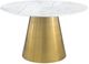 Coaster® Ambrose White Dining Table with Brushed Gold Base-0