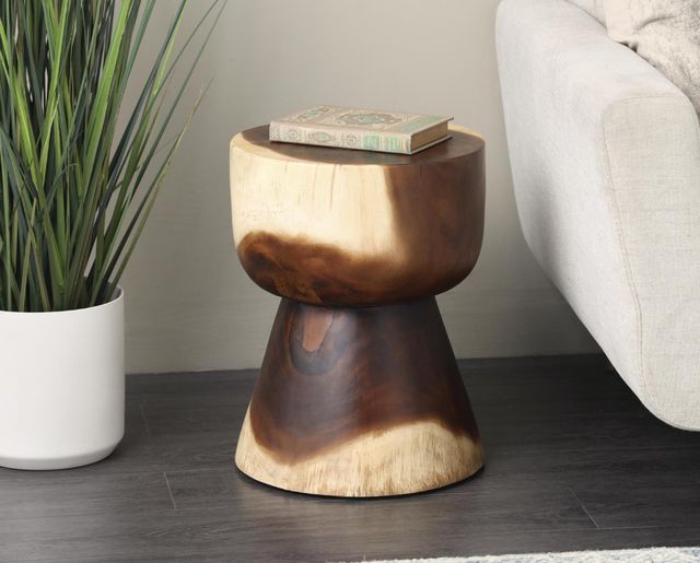 Deco Marche Brown Hourglass Accent Table-3
