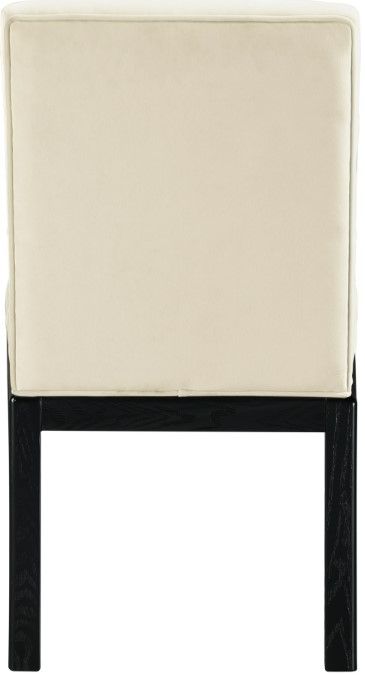 Meridian Furniture Evelyn Cream/Black Velvet Upholstered Side Chair-3