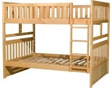 Mazin Furniture Bartly Natural Full/Full Youth Bunk Bed-2